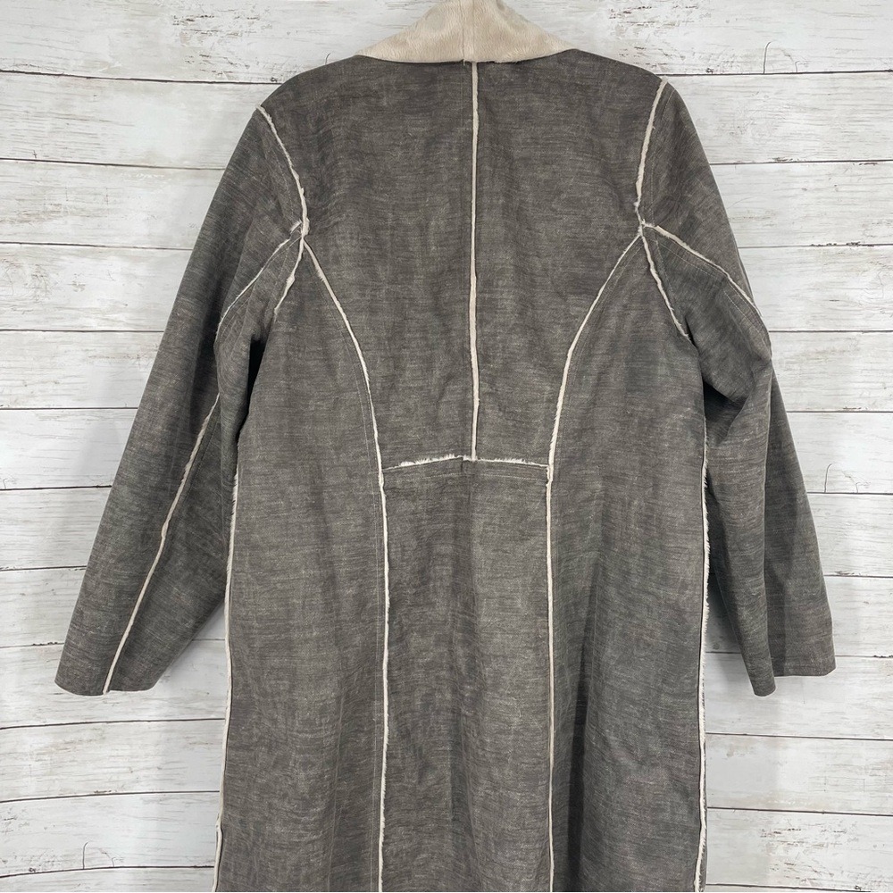 Anthropologie X Amadi Camilla Sueded Sherpa Jacket Faux Suede & Shearling Sz 2X - Picture 7 of 10